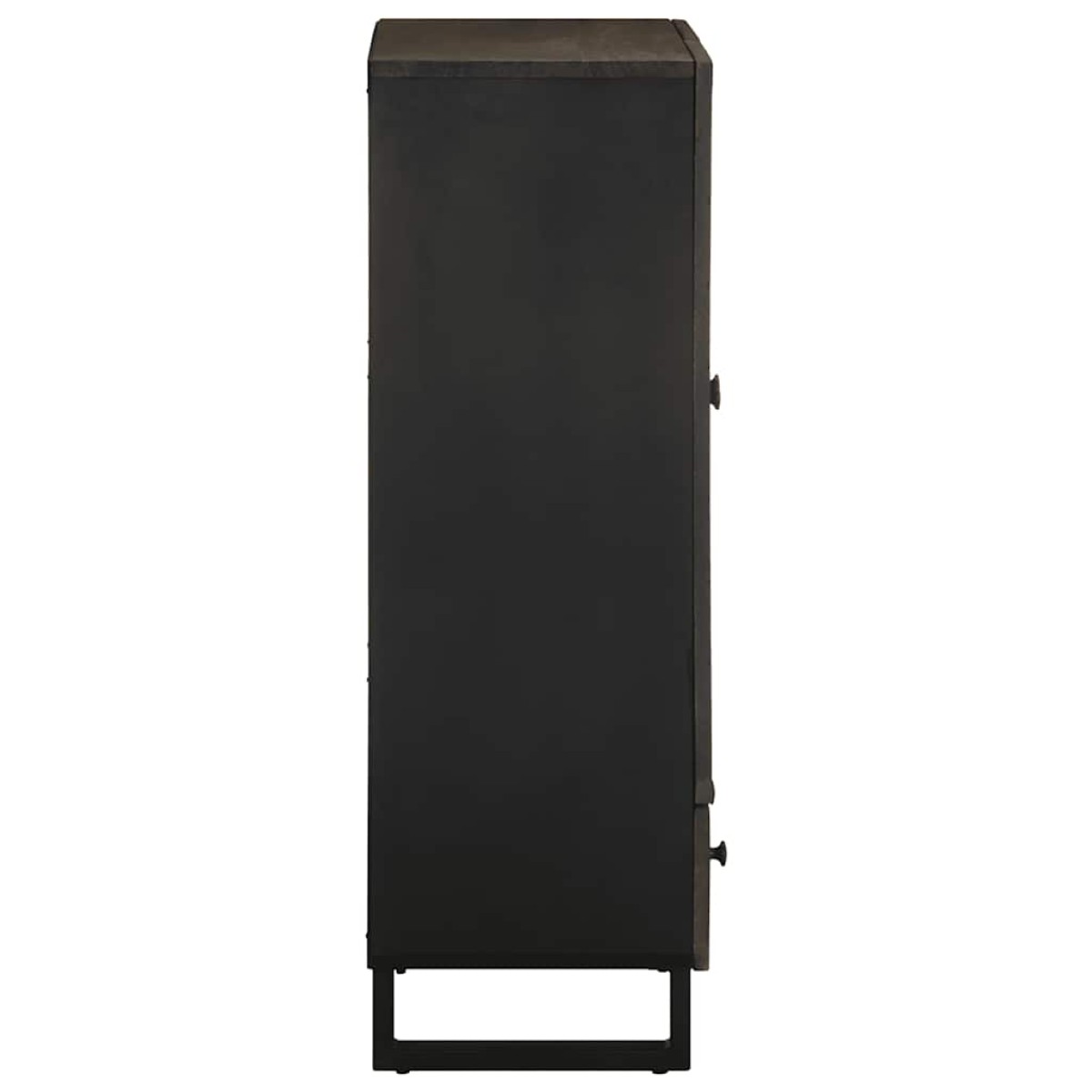 vidaXL Ντουλάπι Μαύρο 60 x 33 x 110 εκ. από Μασίφ Ξύλο Μάνγκο