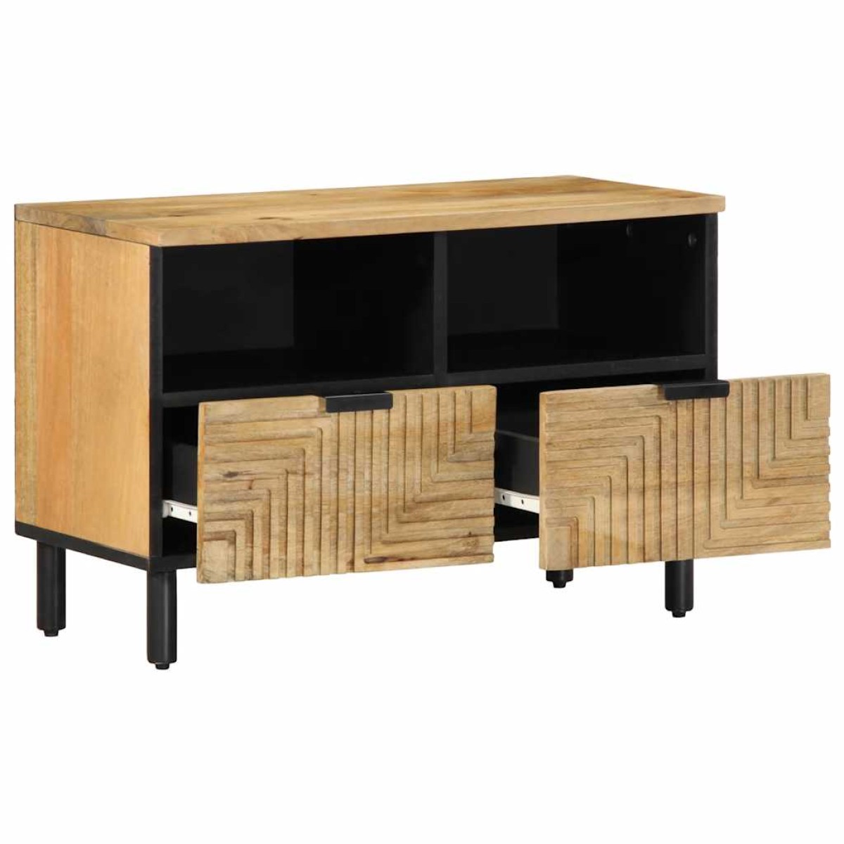 vidaXL Ντουλάπι τηλεόρασης καφέ 70x33x46 cm μασίφ ξύλο Mango