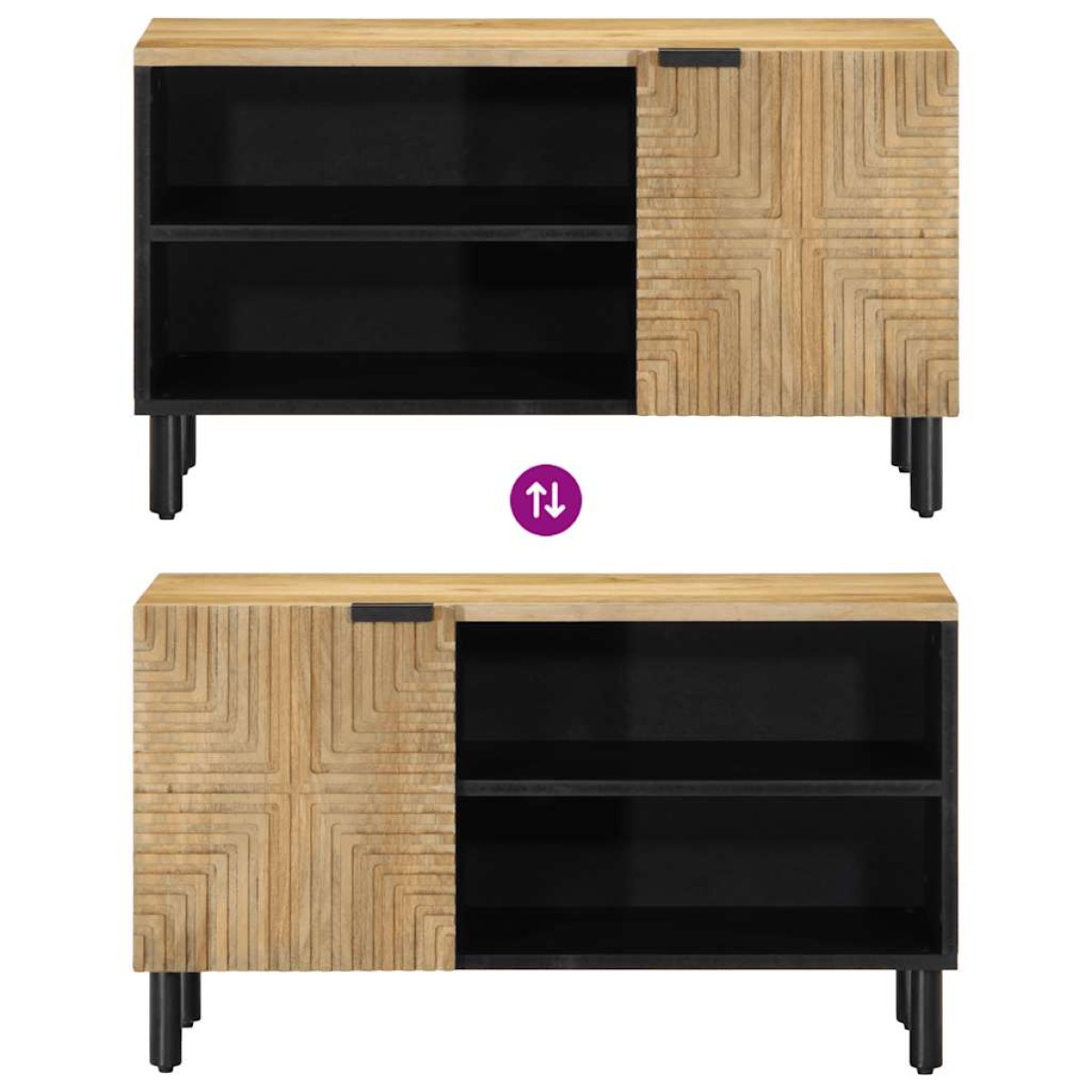 vidaXL Ντουλάπι τηλεόρασης καφέ 80x31,5x46 cm από μασίφ ξύλο Mango