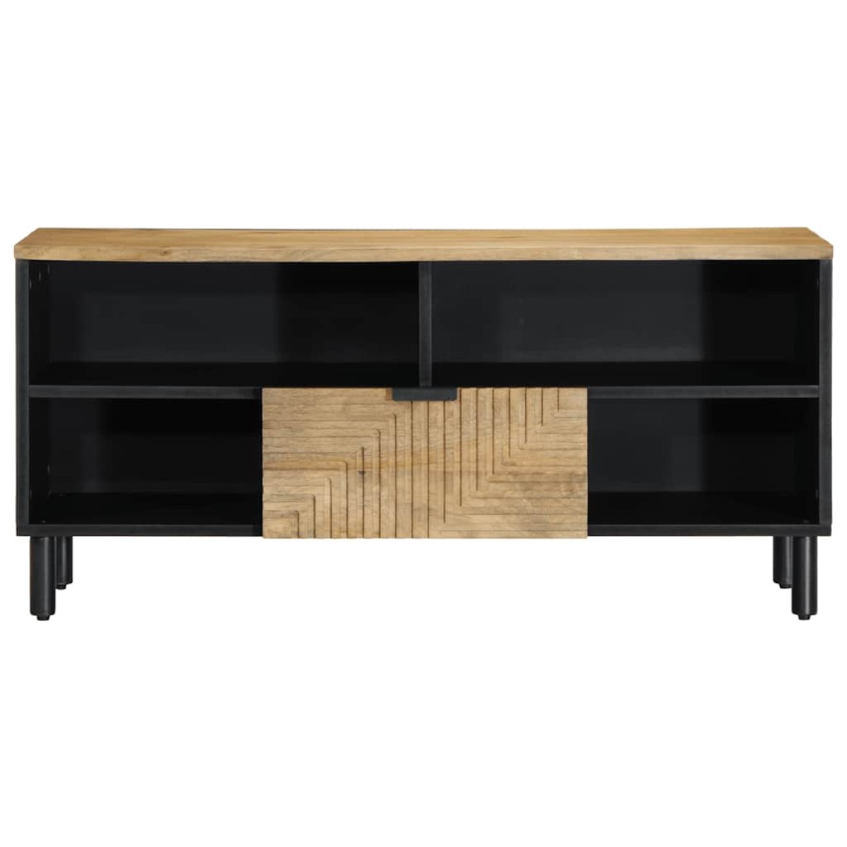 vidaXL Ντουλάπι τηλεόρασης καφέ 100x33x46 cm μασίφ ξύλο Mango