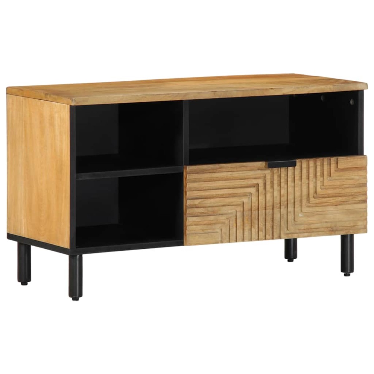 vidaXL Ντουλάπι τηλεόρασης καφέ 80x33x46 cm μασίφ ξύλο Mango
