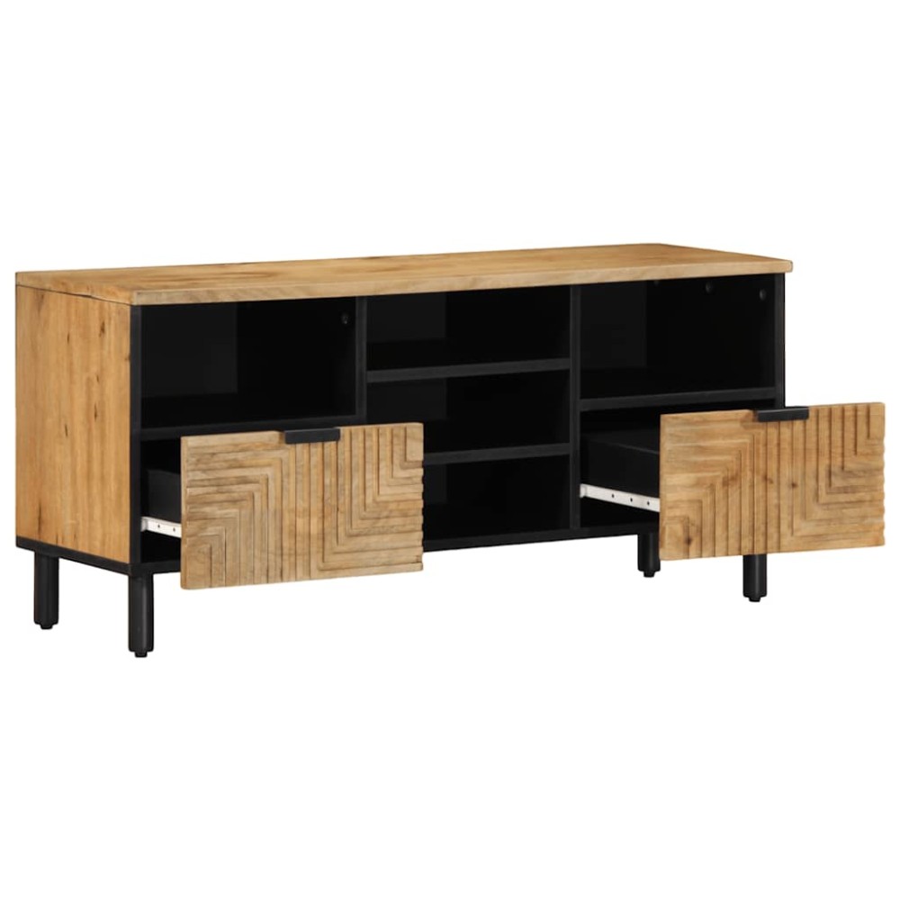 vidaXL Ντουλάπι τηλεόρασης καφέ 100x33x46 cm μασίφ ξύλο Mango