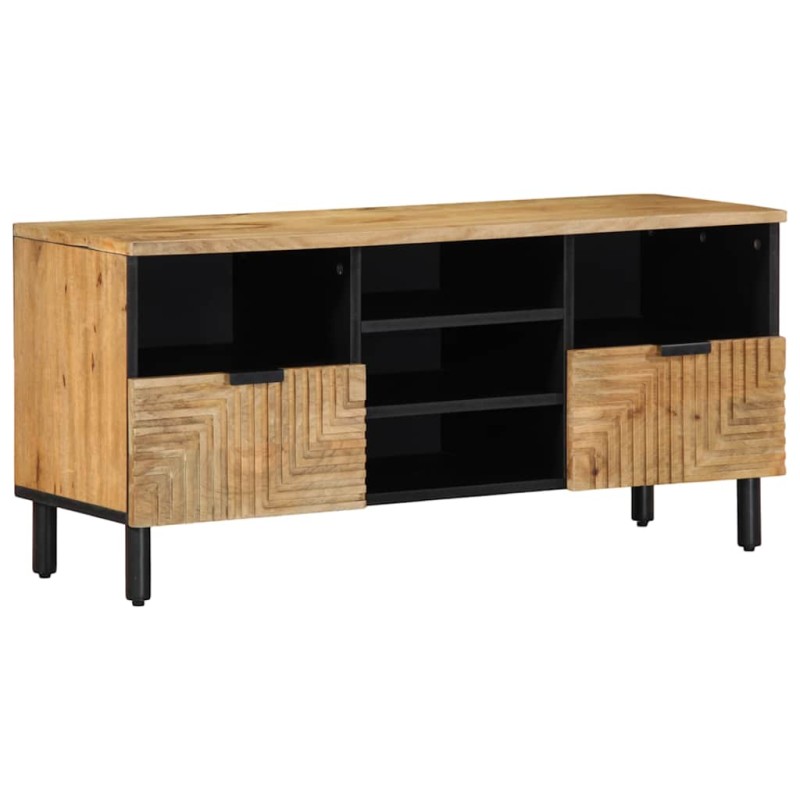 vidaXL Ντουλάπι τηλεόρασης καφέ 100x33x46 cm μασίφ ξύλο Mango