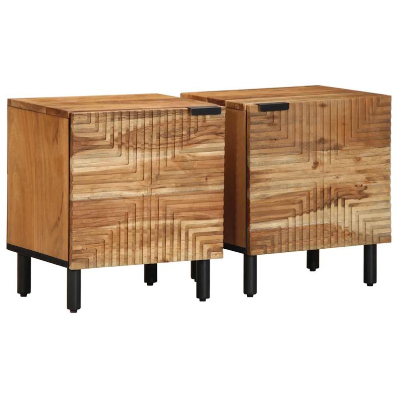 vidaXL Κομοδίνα 2 τεμ. 40x33x46 εκ. από Μασίφ Ξύλο Ακακίας