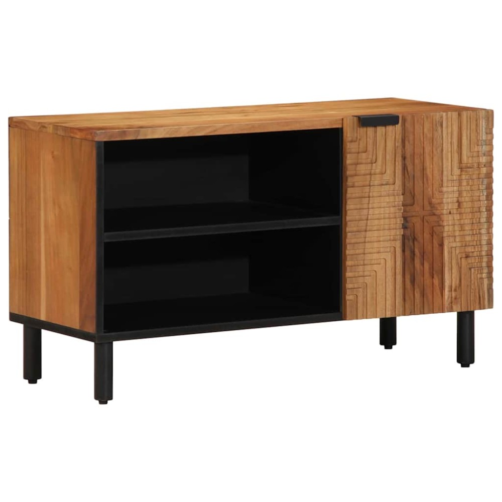 vidaXL Ντουλάπι TV με ράφι Καφέ 80 x 33 x 46 εκ Στερεό ξύλο μάνγκο