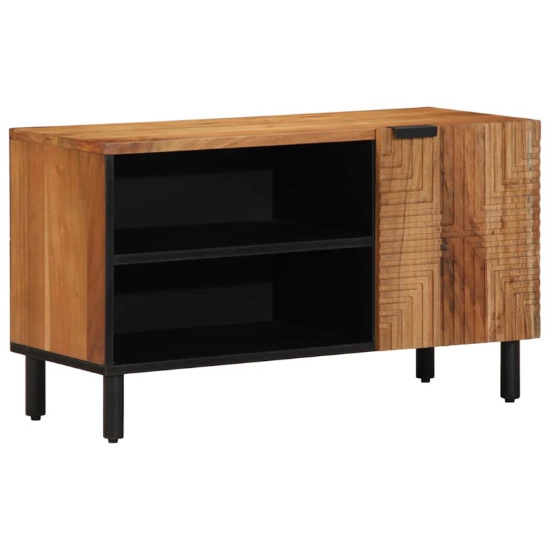 vidaXL Ντουλάπι TV με ράφι Καφέ 80 x 33 x 46 εκ Στερεό ξύλο μάνγκο