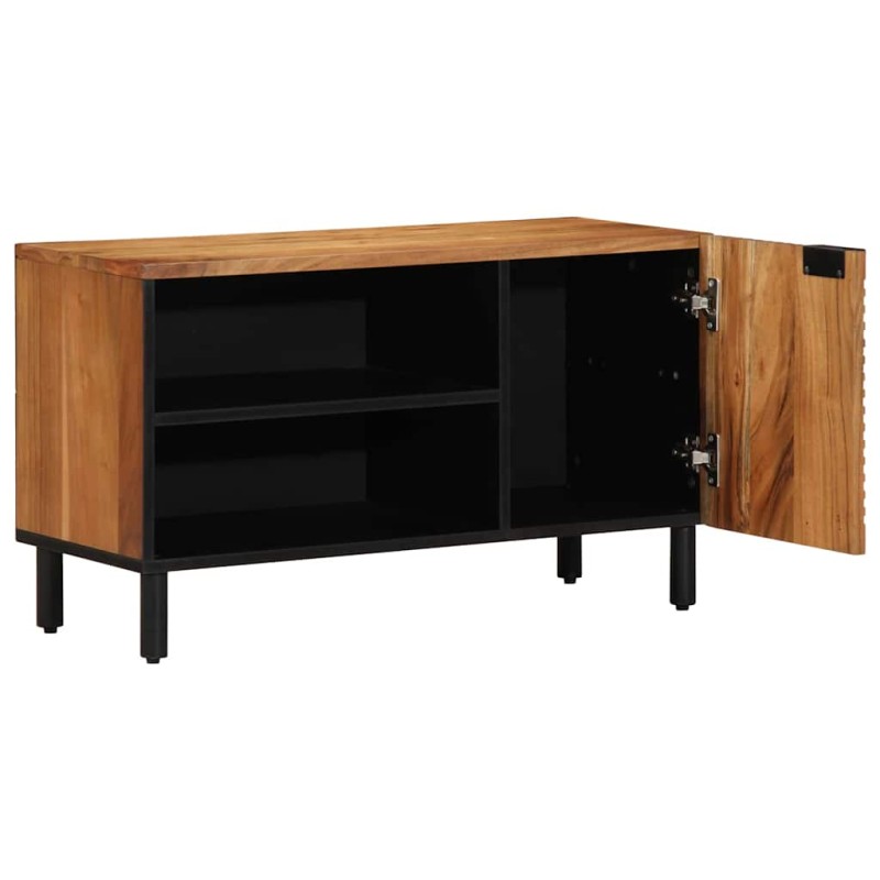 vidaXL Ντουλάπι TV με ράφι Καφέ 80 x 33 x 46 εκ Στερεό ξύλο μάνγκο