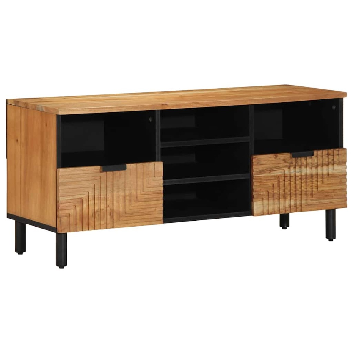 vidaXL Ντουλάπι TV με ράφι Καφέ 100 x 33,5 x 46 εκ Στερεό ξύλο μάνγκο
