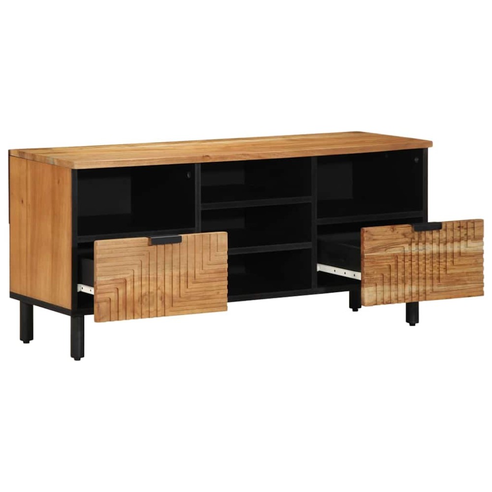 vidaXL Ντουλάπι TV με ράφι Καφέ 100 x 33,5 x 46 εκ Στερεό ξύλο μάνγκο