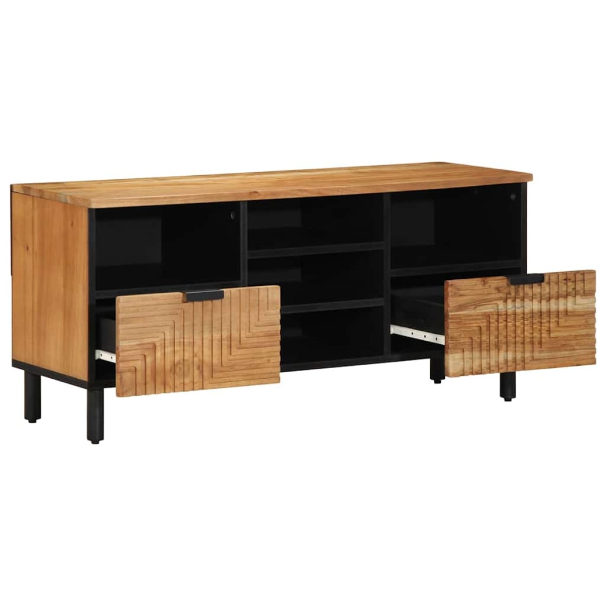 vidaXL Ντουλάπι TV με ράφι Καφέ 100 x 33,5 x 46 εκ Στερεό ξύλο μάνγκο