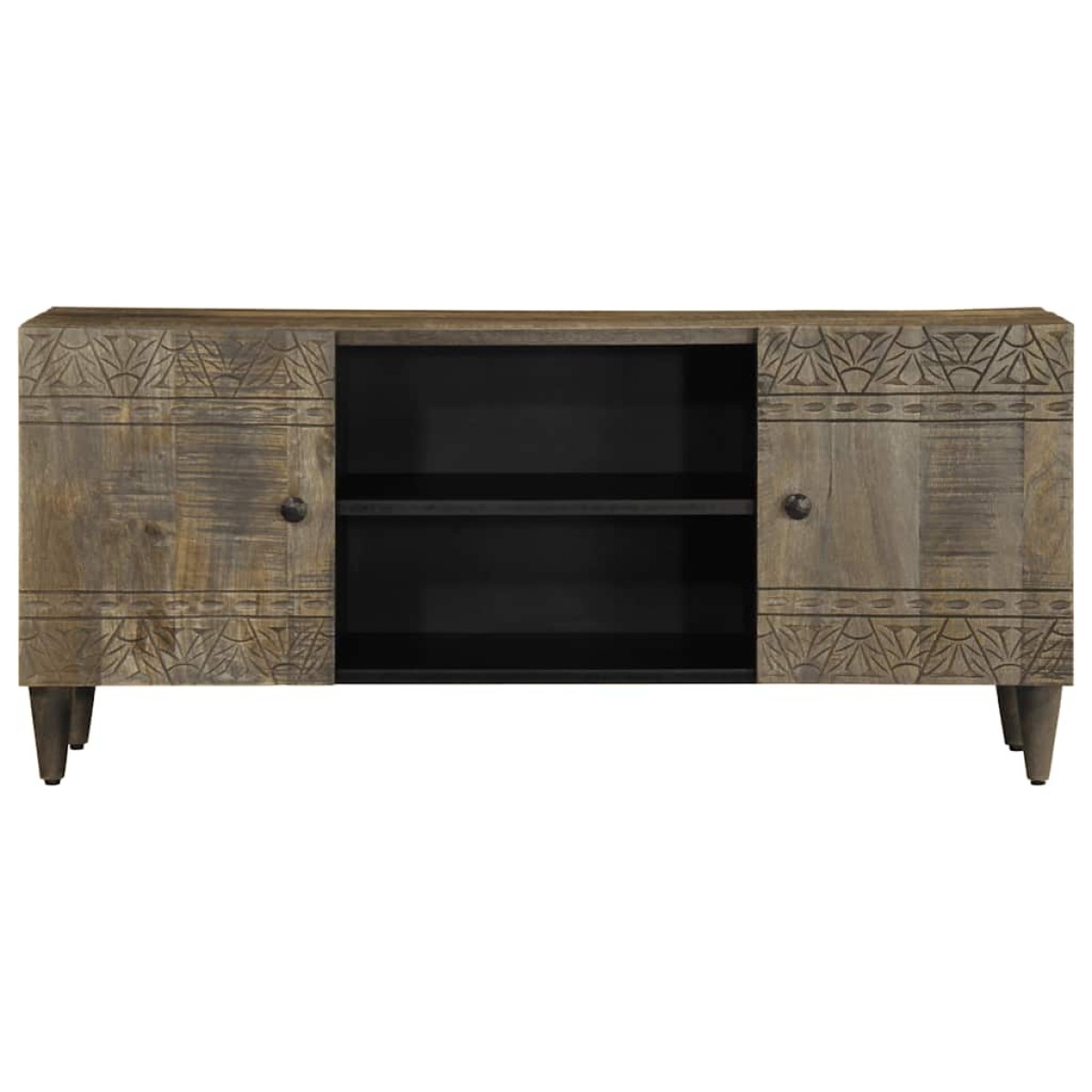 ντουλάπι τηλεόρασης vidaXL ανοιχτό γκρι 105x33,5x46cm μασίφ ξύλο Mango