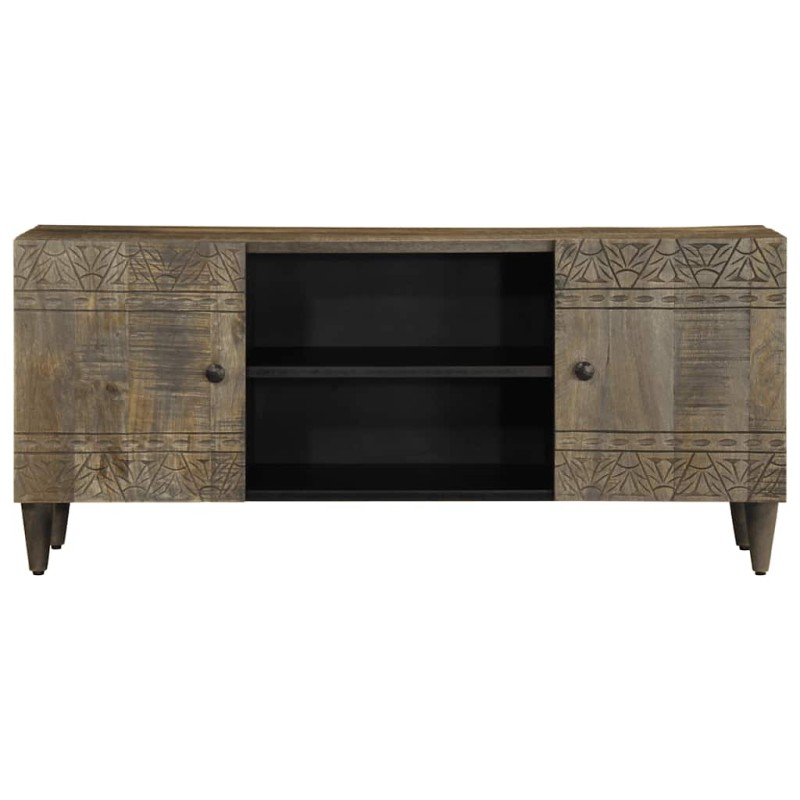 ντουλάπι τηλεόρασης vidaXL ανοιχτό γκρι 105x33,5x46cm μασίφ ξύλο Mango