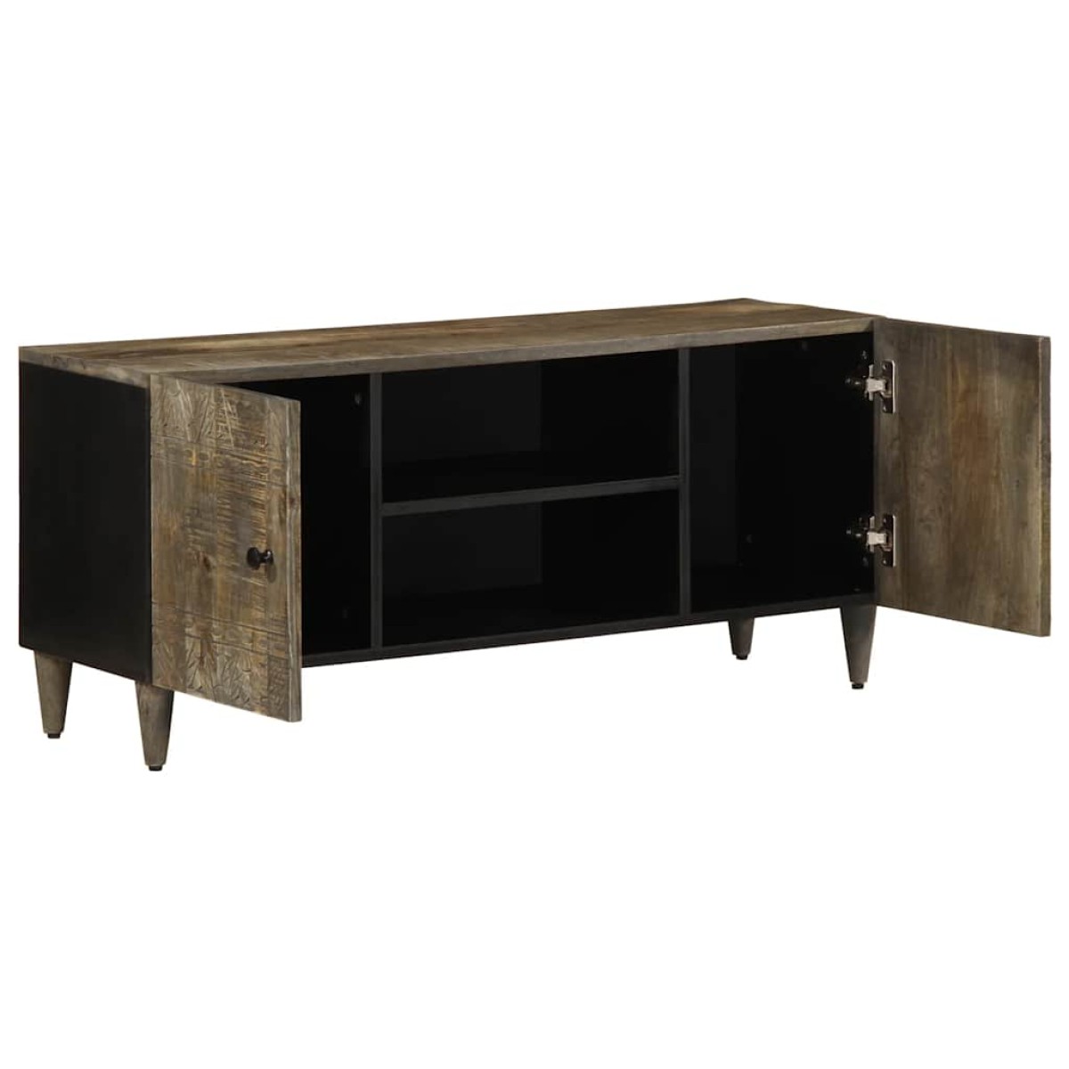 ντουλάπι τηλεόρασης vidaXL ανοιχτό γκρι 105x33,5x46cm μασίφ ξύλο Mango