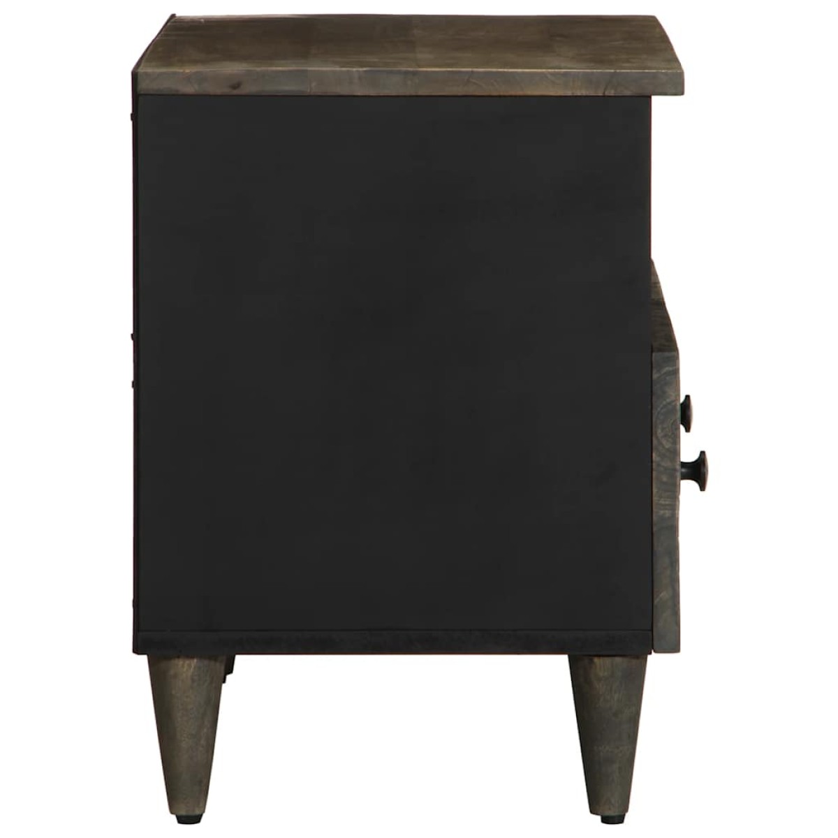 vidaXL Ντουλάπι τηλεόρασης ανοιχτό γκρι 70x33,5x46 cm μασίφ ξύλο Mango