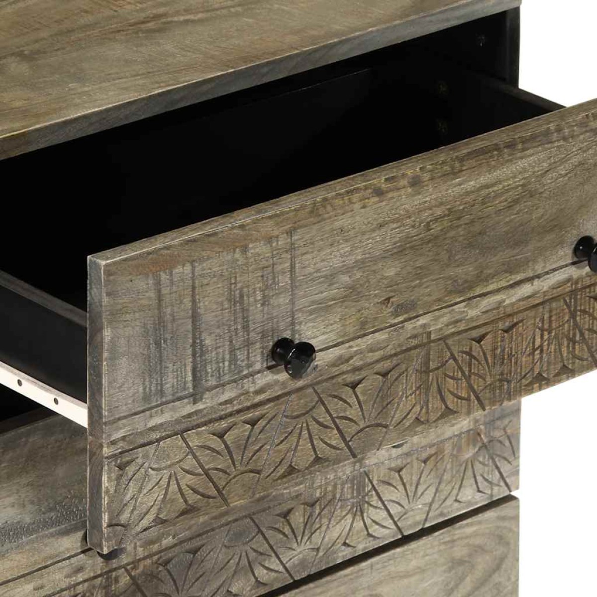 vidaXL Sideboard ανοιχτό γκρι 60x33,5x75 cm μασίφ ξύλο Mango