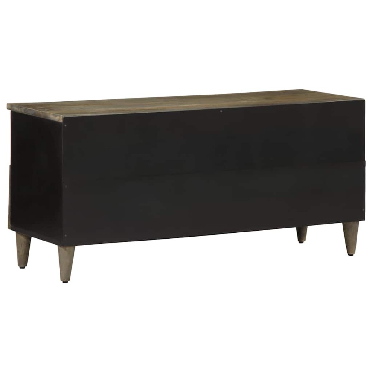 vidaXL Έπιπλο Τηλεόρασης Μαύρο 100 x 33 x 46 εκ. από Μασίφ Ξύλο Μάνγκο