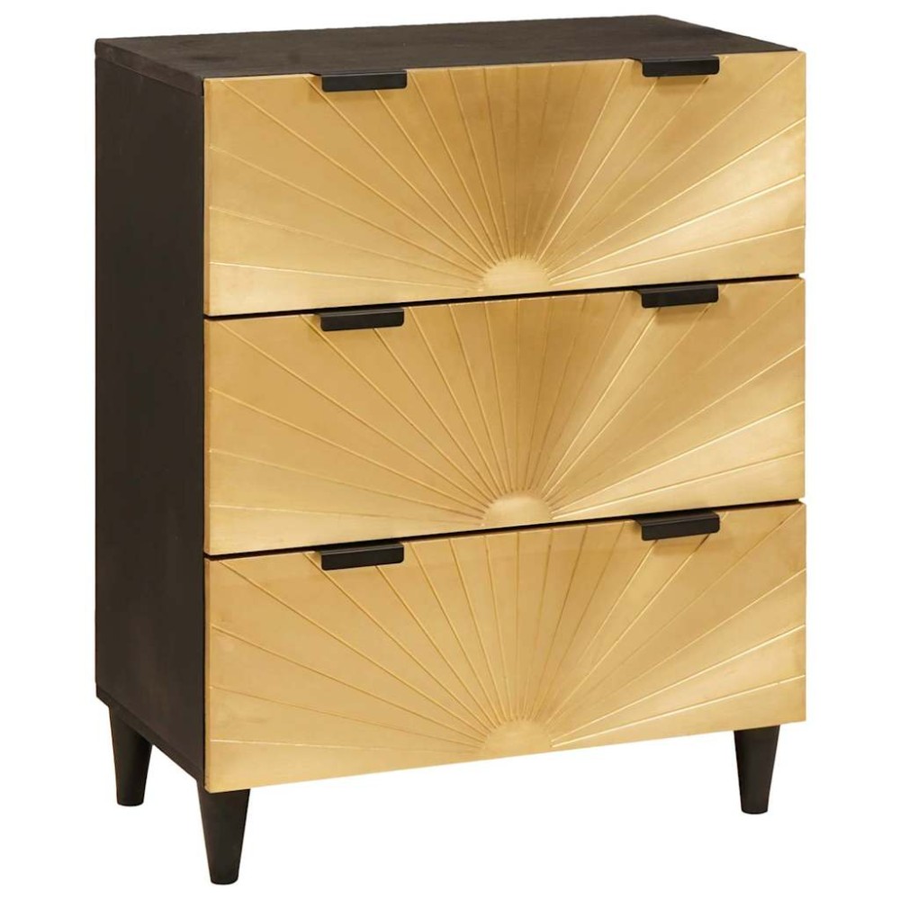 vidaXL Πλαϊνό γραφείο Μαύρο και Χρυσό 60 x 33 x 75 cm