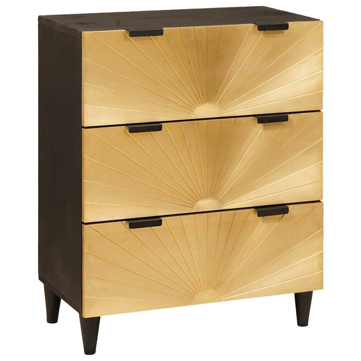 vidaXL Πλαϊνό γραφείο Μαύρο και Χρυσό 60 x 33 x 75 cm