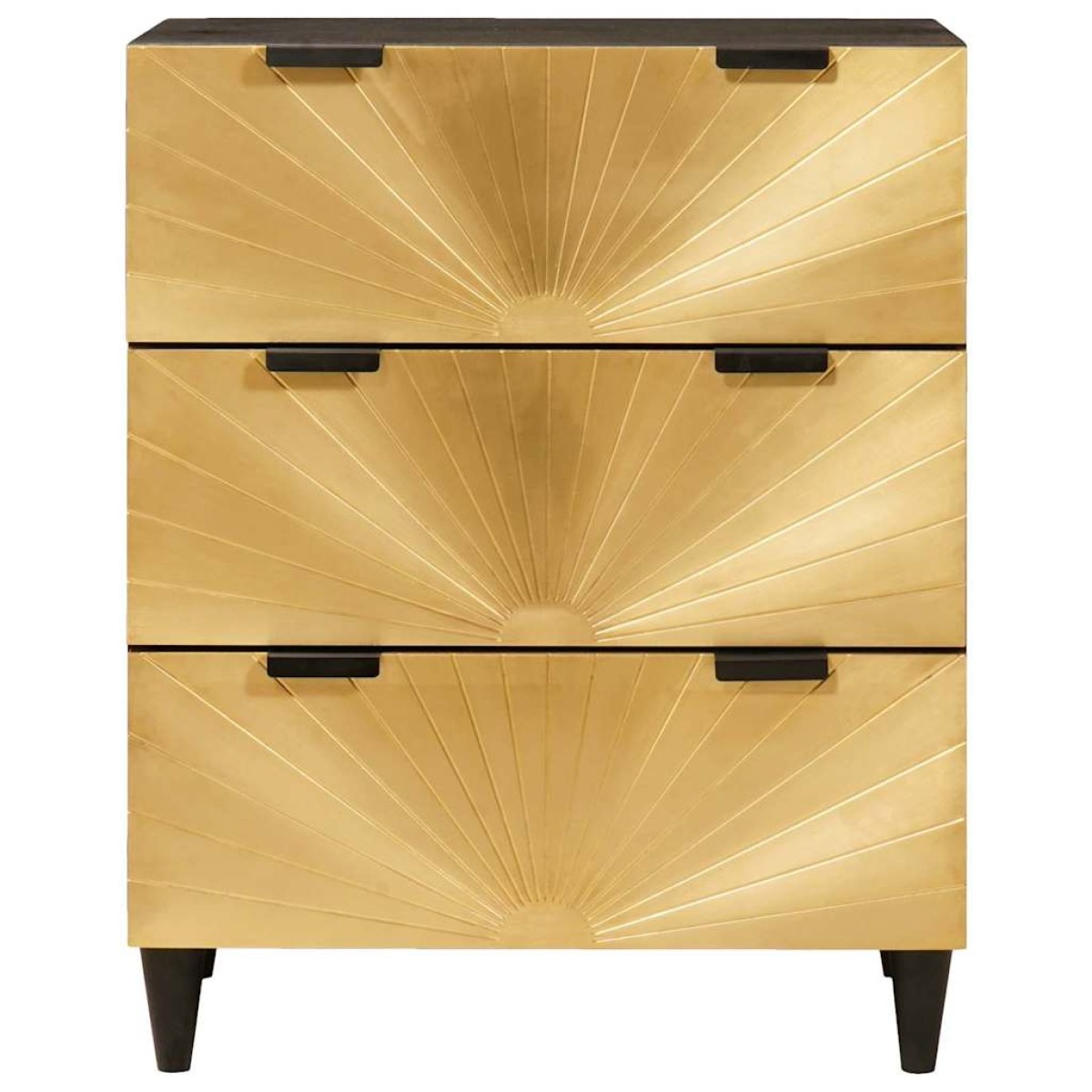 vidaXL Πλαϊνό γραφείο Μαύρο και Χρυσό 60 x 33 x 75 cm