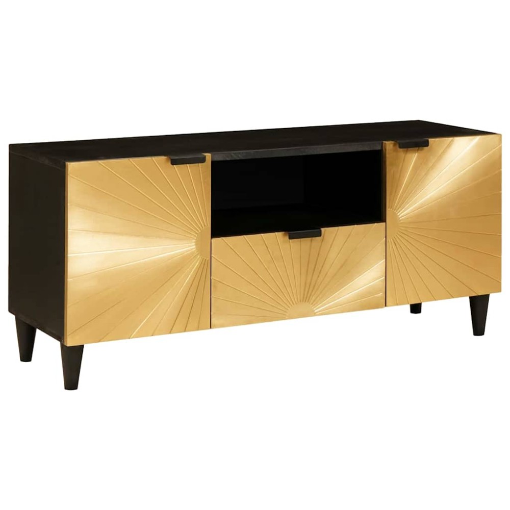 vidaXL Ντουλάπι TV Μαύρο και Χρυσό 105 x 33 x 46 εκ.