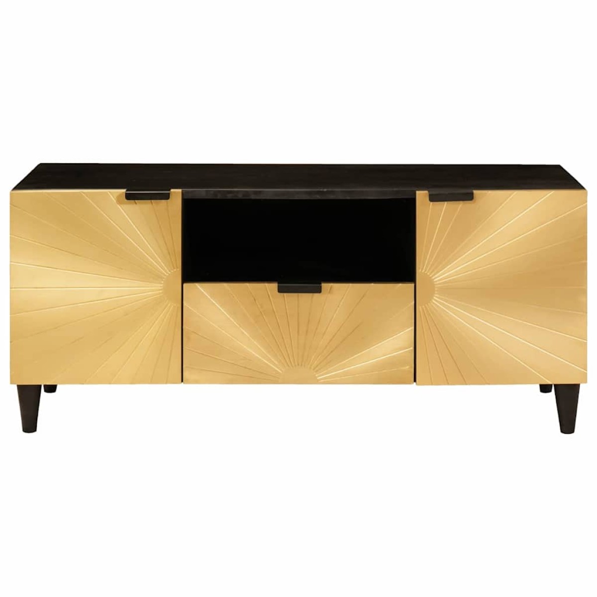 vidaXL Ντουλάπι TV Μαύρο και Χρυσό 105 x 33 x 46 εκ.