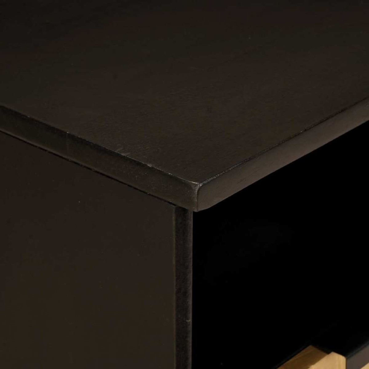 vidaXL Ντουλάπι TV Μαύρο και Χρυσό 100 x 33 x 46 εκ Επεξεργασμένο Ξύλο