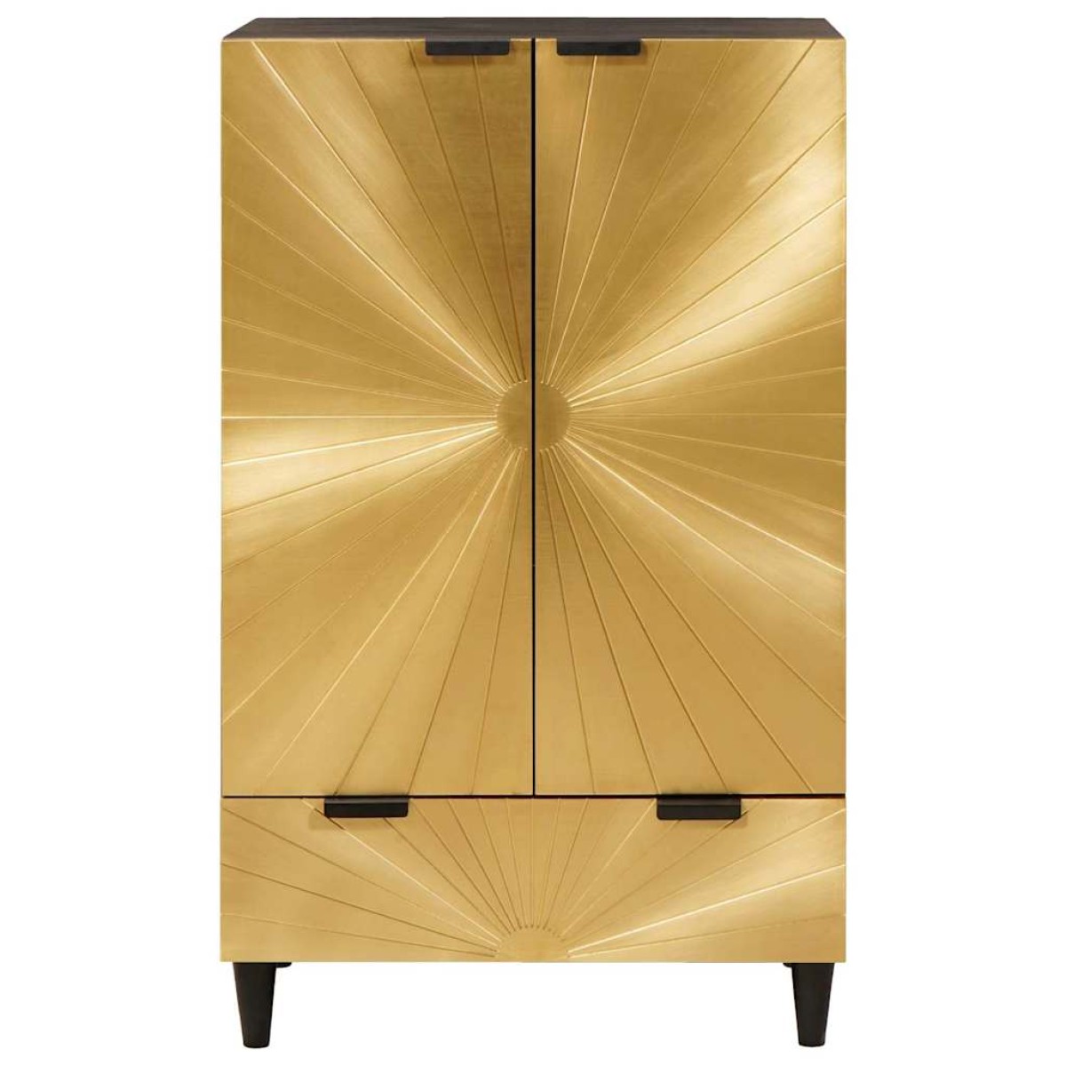 vidaXL Βοηθητικό ντουλάπι Μαύρο και Χρυσό 60 x 33,5 x 100 εκ.