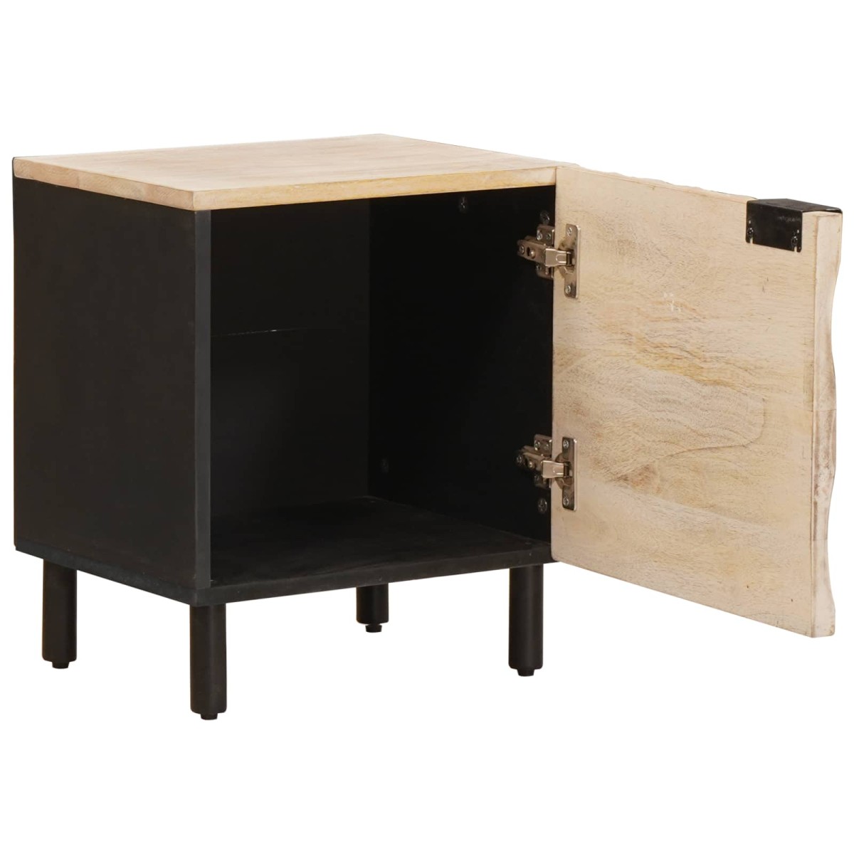vidaXL Κομοδίνο 2 τμχ. Λευκό 40 x 33 x 46 εκ. Στερεό ξύλο μάνγκο