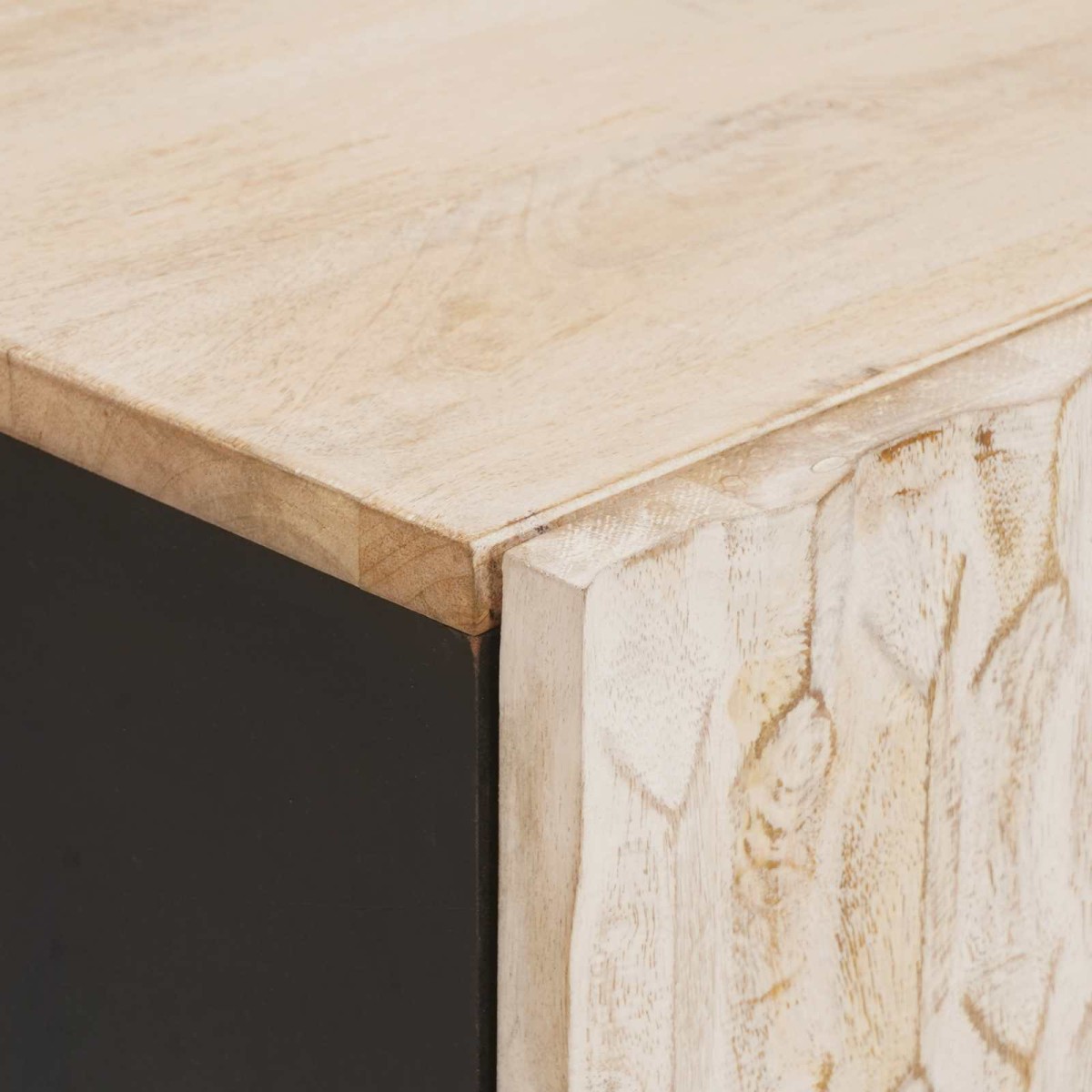 vidaXL Κομοδίνο με συρτάρι Λευκό 40 x 33 x 46 εκ. Στερεό ξύλο μάνγκο