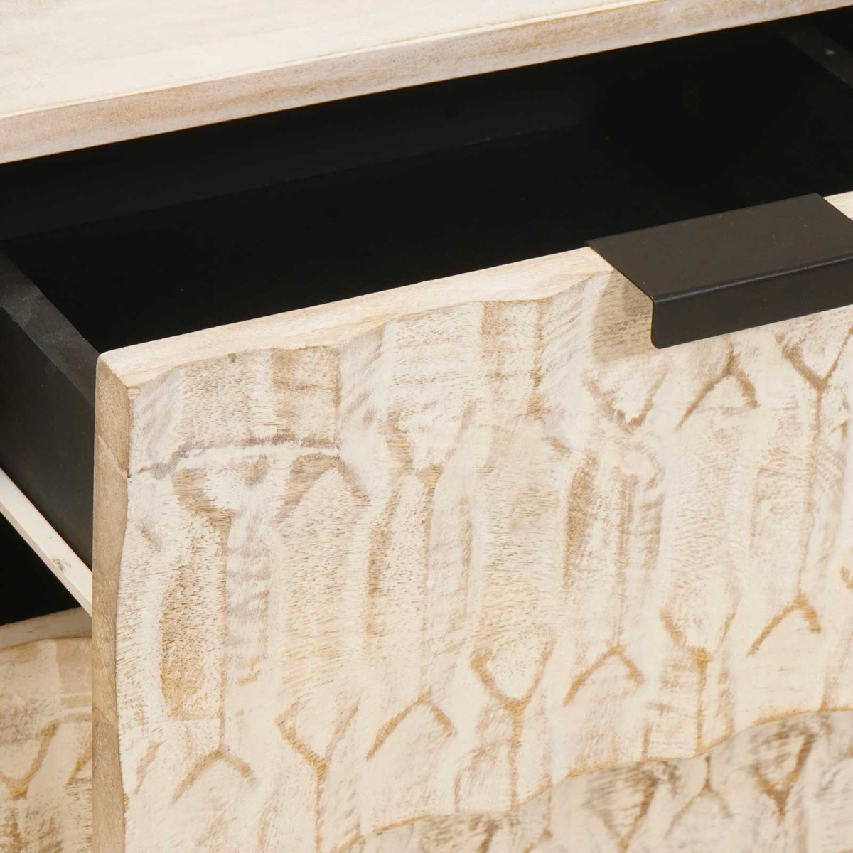 vidaXL Κομοδίνο με συρτάρι Λευκό 40 x 33 x 46 εκ. Στερεό ξύλο μάνγκο