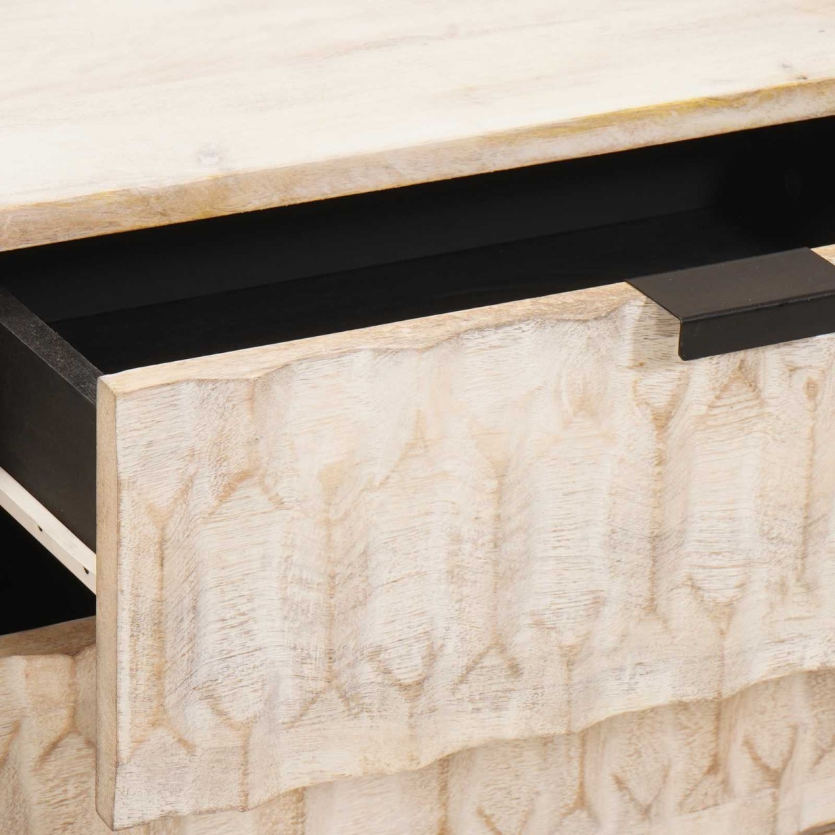 vidaXL Κομοδίνο με συρτάρι Λευκό 50 x 33 x 62 εκ. Στερεό ξύλο μάνγκο