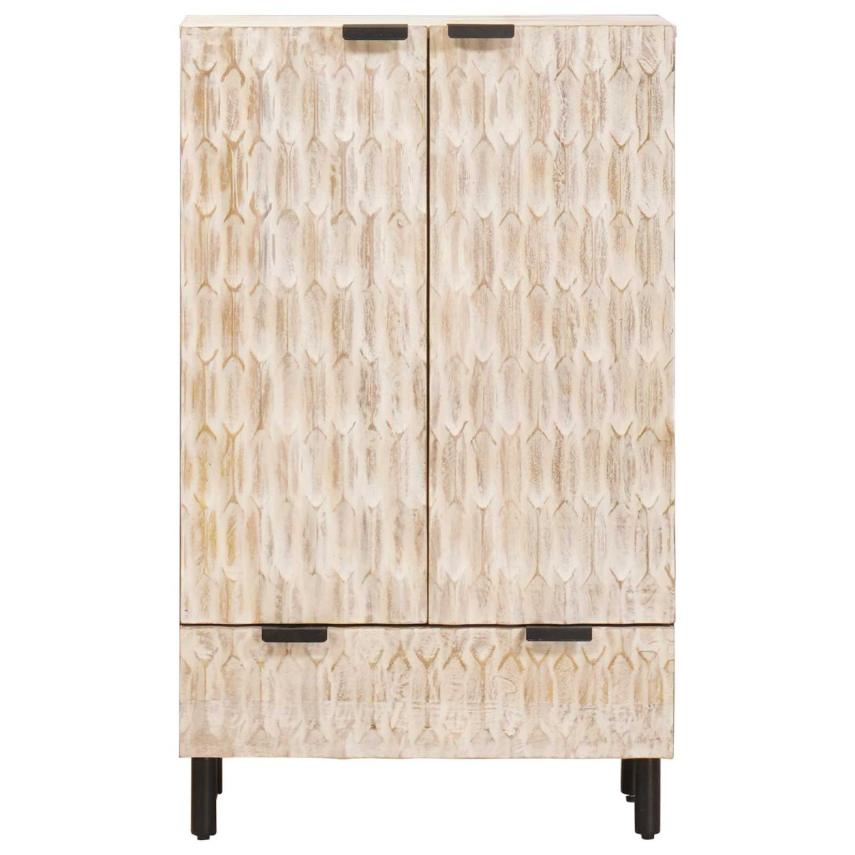 vidaXL Highboard με πόρτα Λευκό Φινίρισμα Καθαρισμού 60 x 33 x 100 εκ.