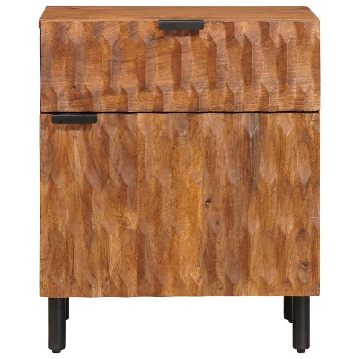 vidaXL Κομοδίνο με συρτάρι Καφέ 50 x 33 x 60 εκ Στερεό ξύλο μάνγκο