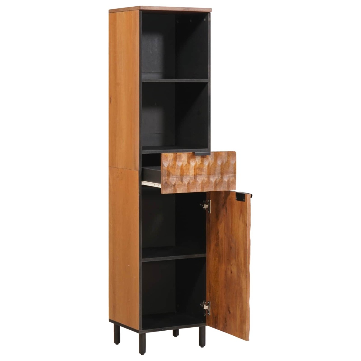 vidaXL Ντουλάπι Μπάνιου Καφέ 38 x 33 x 160 εκ. Στερεό ξύλο μάνγκο