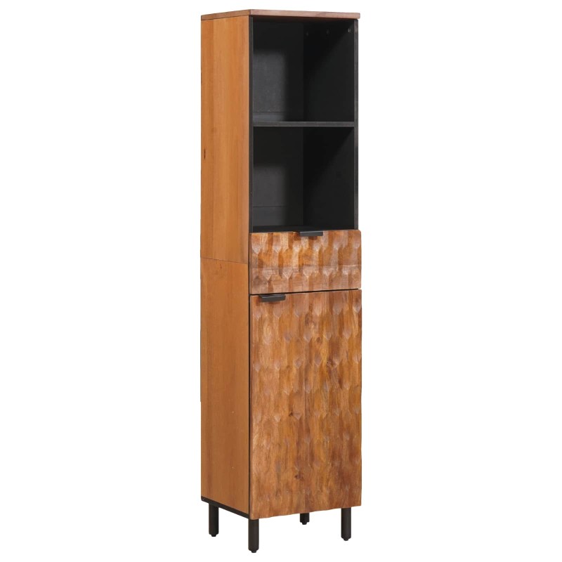 vidaXL Ντουλάπι Μπάνιου Καφέ 38 x 33 x 160 εκ. Στερεό ξύλο μάνγκο
