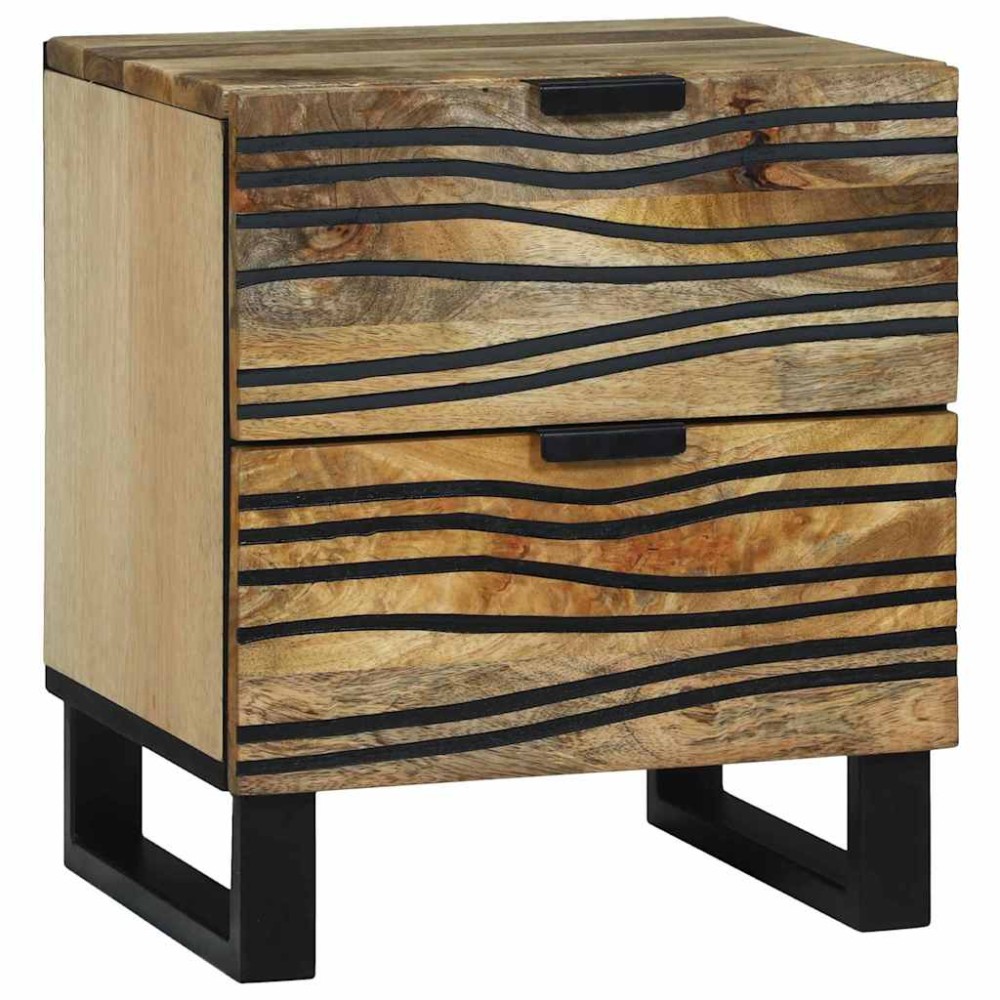 vidaXL Κομοδίνο 2 τμχ. Φυσικό 40 x 33 x 46 εκ. Επεξεργασμένο Ξύλο
