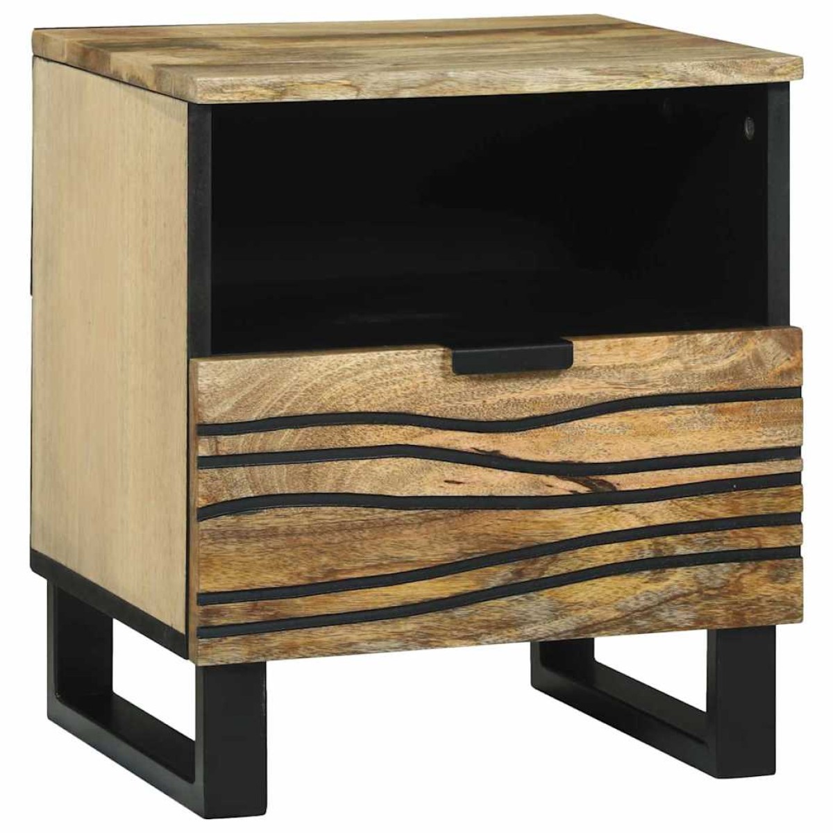 vidaXL Κομοδίνο 2 τμχ. Φυσικό 40 x 33 x 46 εκ. Επεξεργασμένο Ξύλο
