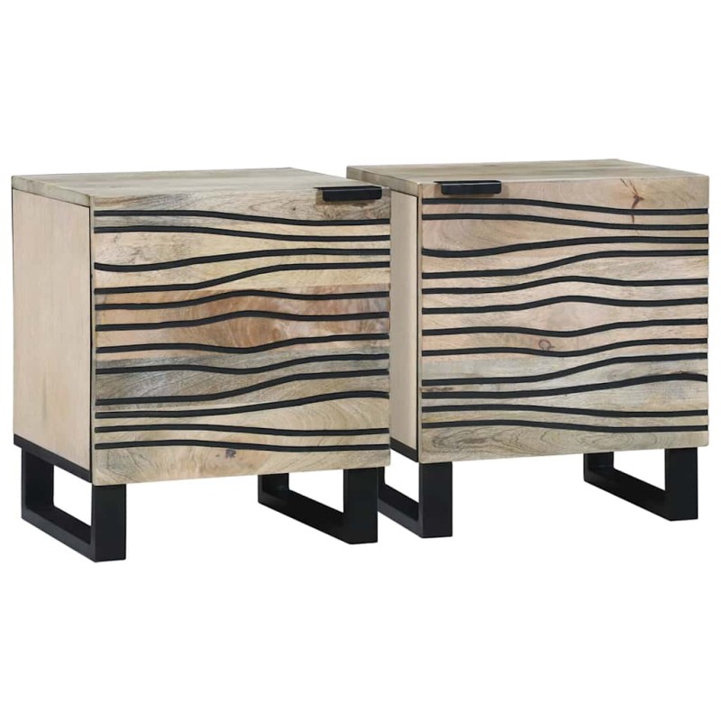vidaXL Κομοδίνο 2 τμχ. Λευκό 40 x 33 x 46 εκ. Επεξεργασμένο Ξύλο