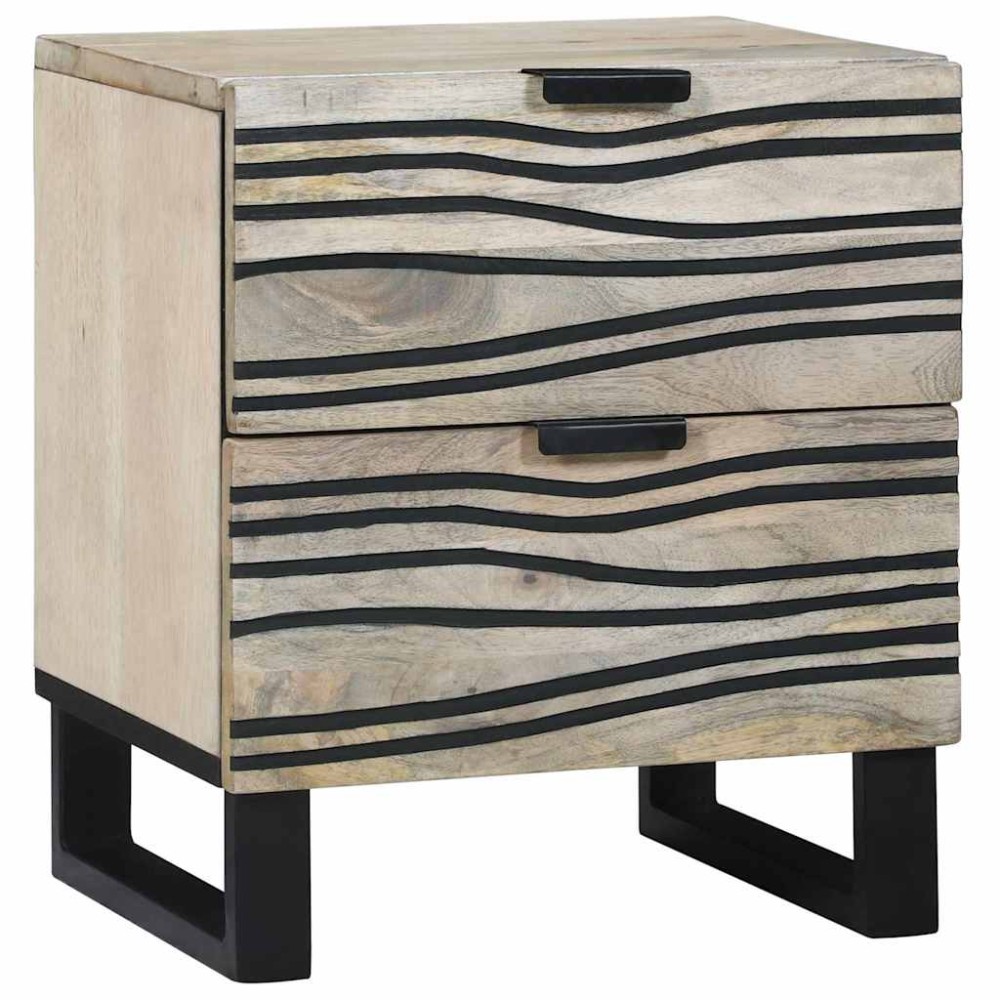 vidaXL Κομοδίνο Λευκό 40 x 33 x 46 εκ. Επεξεργασμένο Ξύλο