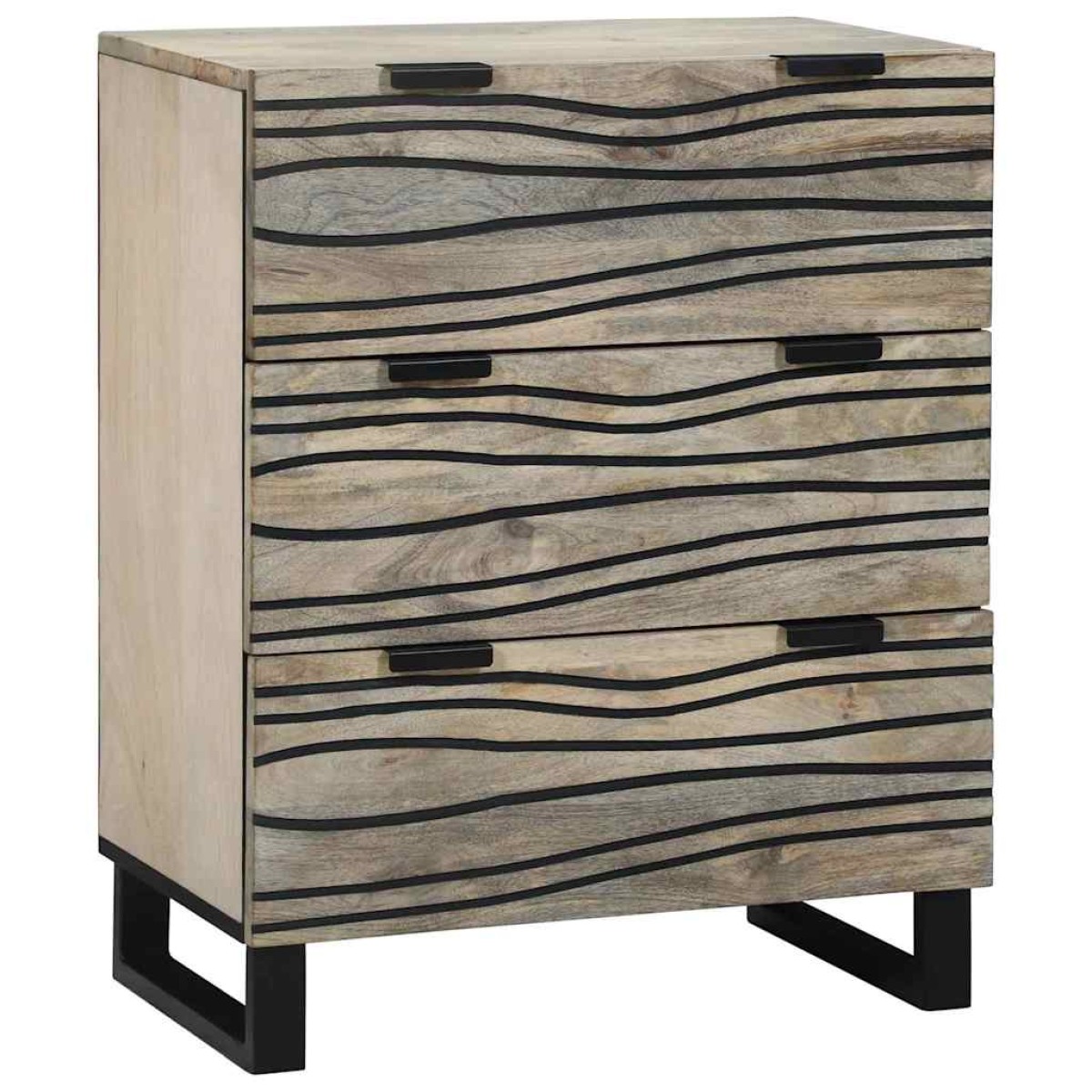 vidaXL Πλαϊνό γραφείο Λευκό 60 x 33.5 x 75 εκ. Μασίφ ξύλο μάνγκο