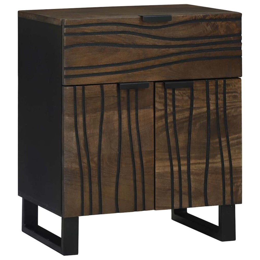 vidaXL Κομοδίνο Καρυδιά 50 x 33 x 60 εκ Επεξεργασμένο Ξύλο
