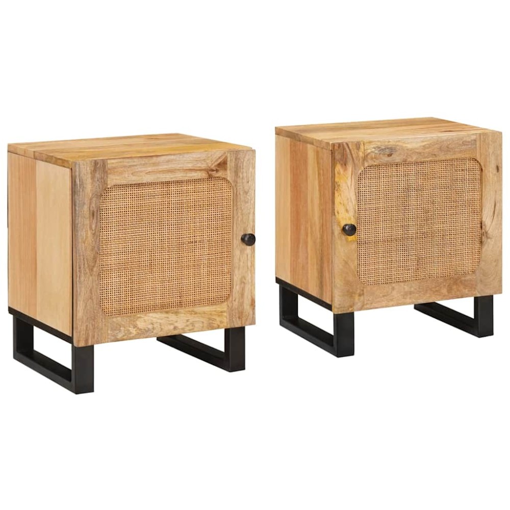vidaXL Κομοδίνο 2 τεμ. Φυσικό 40 x 33 x 46 εκ.