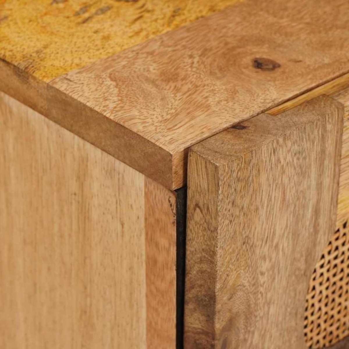 vidaXL Κομοδίνο με συρτάρι Φυσικό 40 x 33 x 46 εκ. Στερεό ξύλο μάνγκο