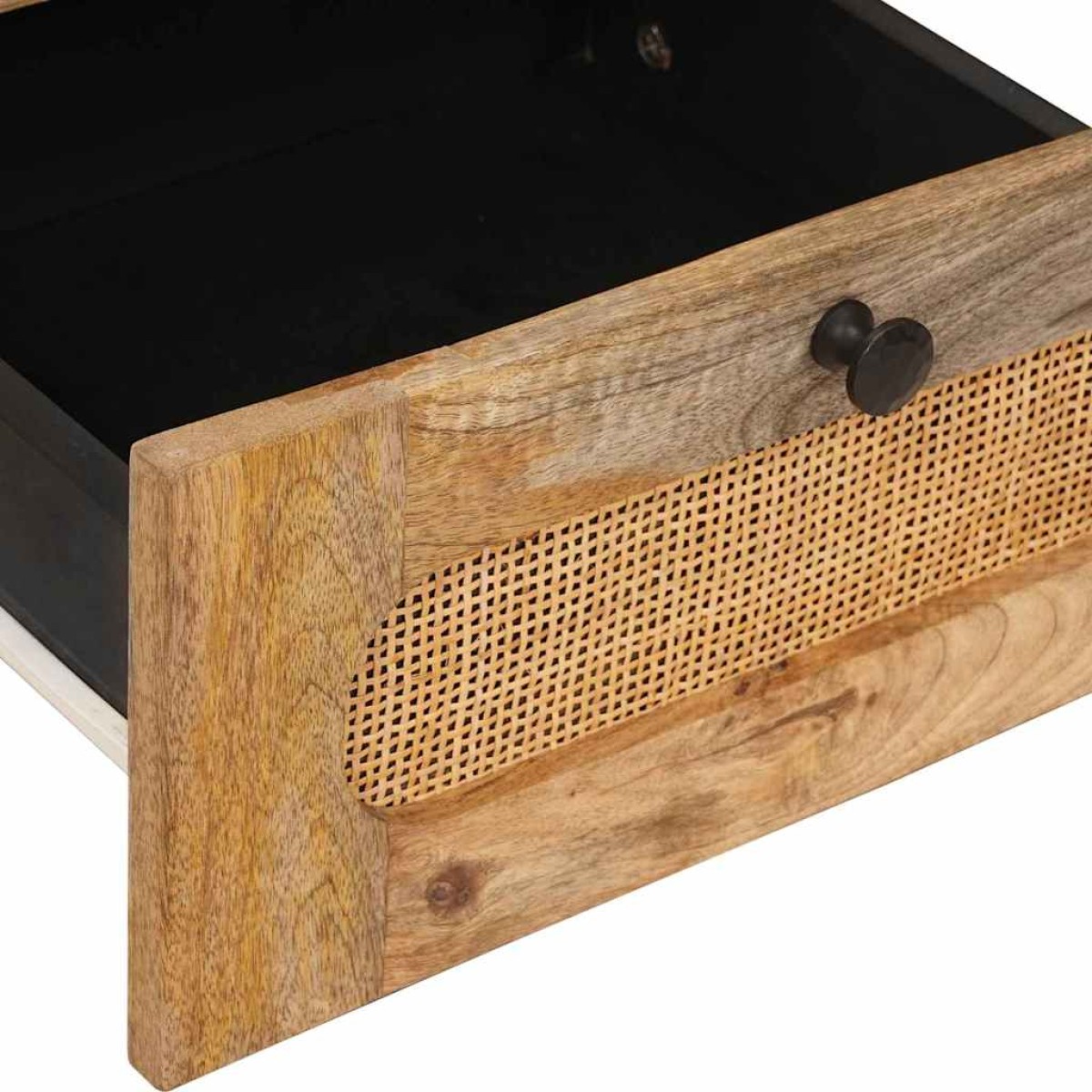 vidaXL Κομοδίνο με συρτάρι Φυσικό 40 x 33 x 46 εκ. Στερεό ξύλο μάνγκο