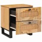 vidaXL Κομοδίνο 2 τμχ. Φυσικό 40 x 33 x 46 εκ. Στερεό ξύλο μάνγκο