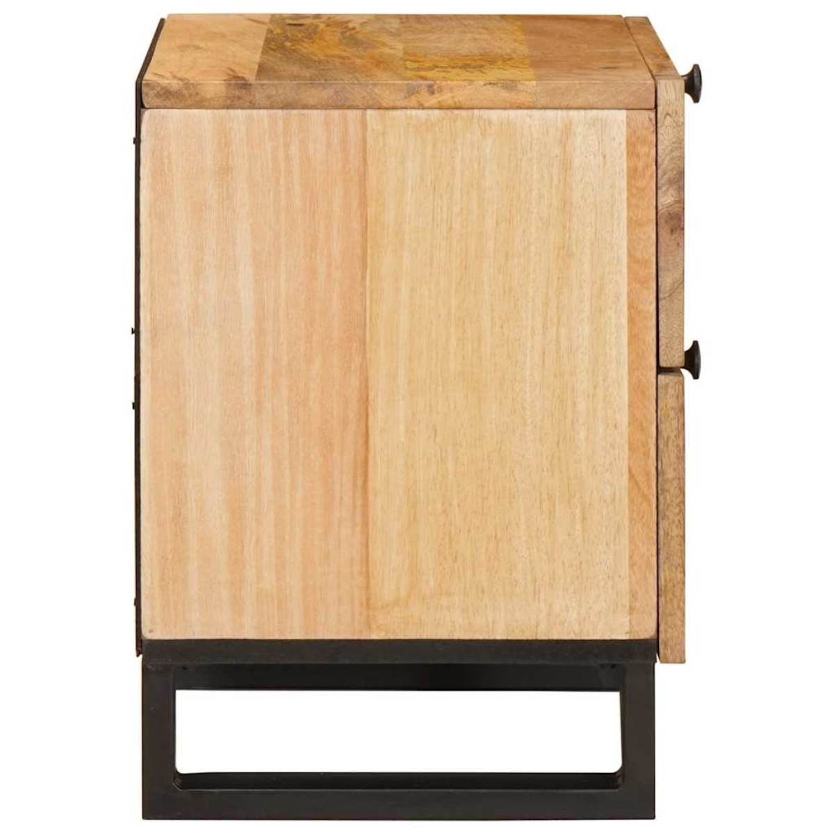 vidaXL Κομοδίνο 2 τμχ. Φυσικό 40 x 33 x 46 εκ. Στερεό ξύλο μάνγκο