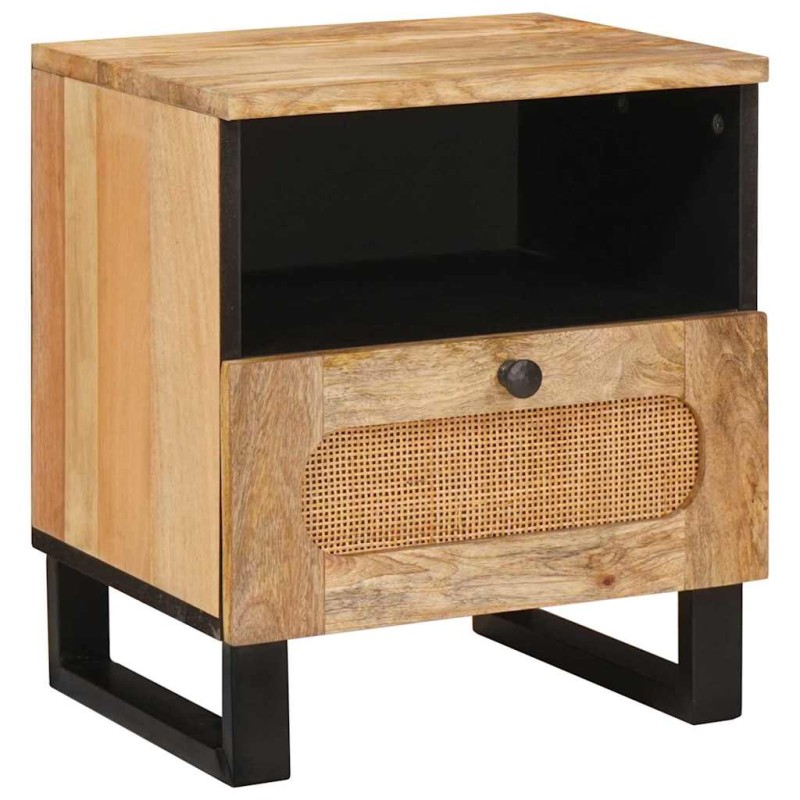 vidaXL Κομοδίνο 2 τεμ. Φυσικό 40 x 33 x 46 εκ. Στερεό ξύλο μάνγκο