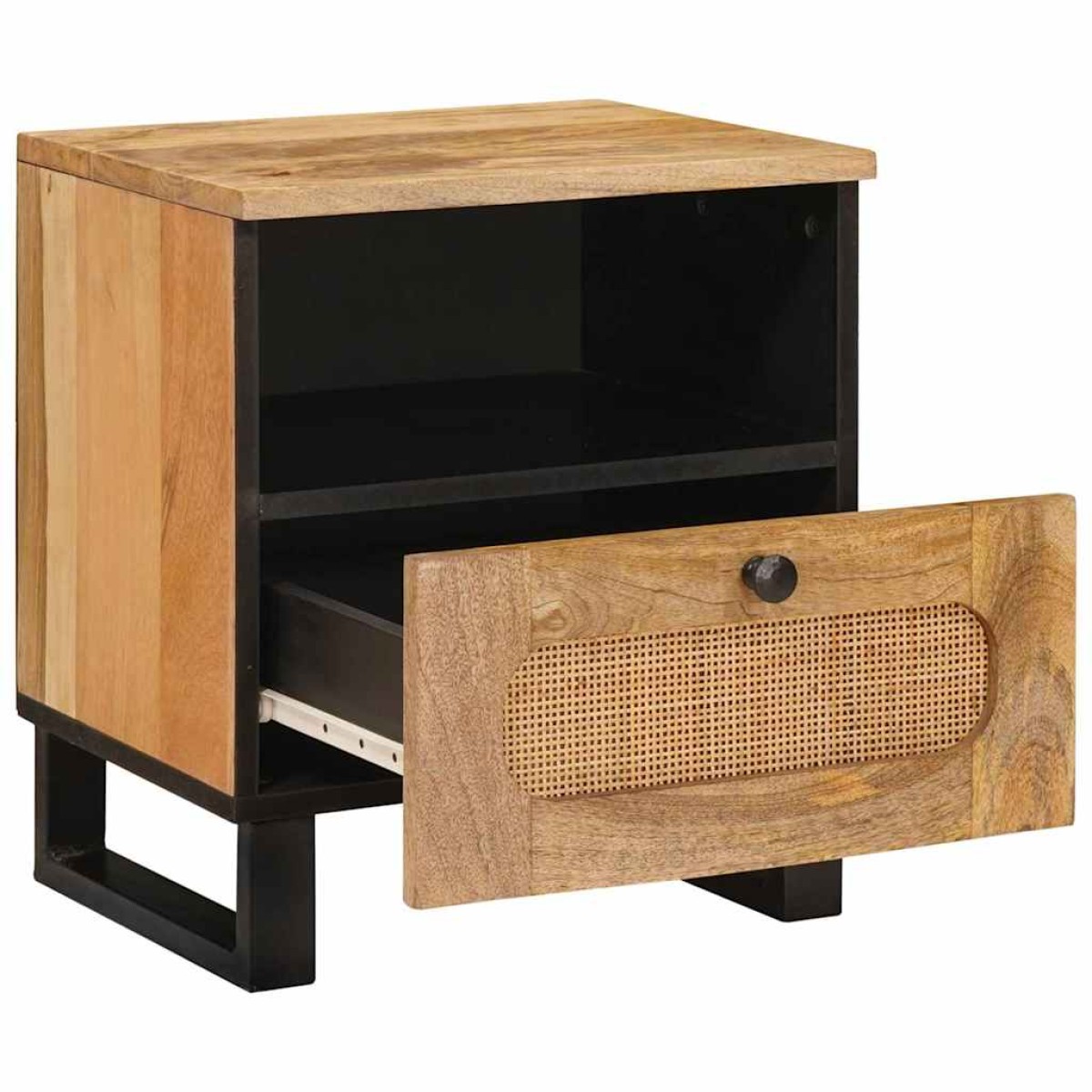vidaXL Κομοδίνο 2 τεμ. Φυσικό 40 x 33 x 46 εκ. Στερεό ξύλο μάνγκο