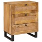 vidaXL Κομοδίνο με συρτάρι Φυσικό 50 x 33 x 62 εκ. Στερεό ξύλο μάνγκο