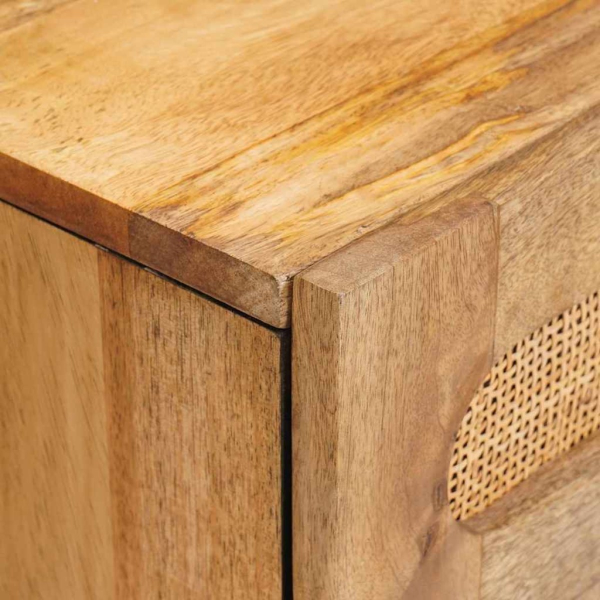 vidaXL Κομοδίνο με συρτάρι Φυσικό 50 x 33 x 60 εκ Στερεό ξύλο μάνγκο